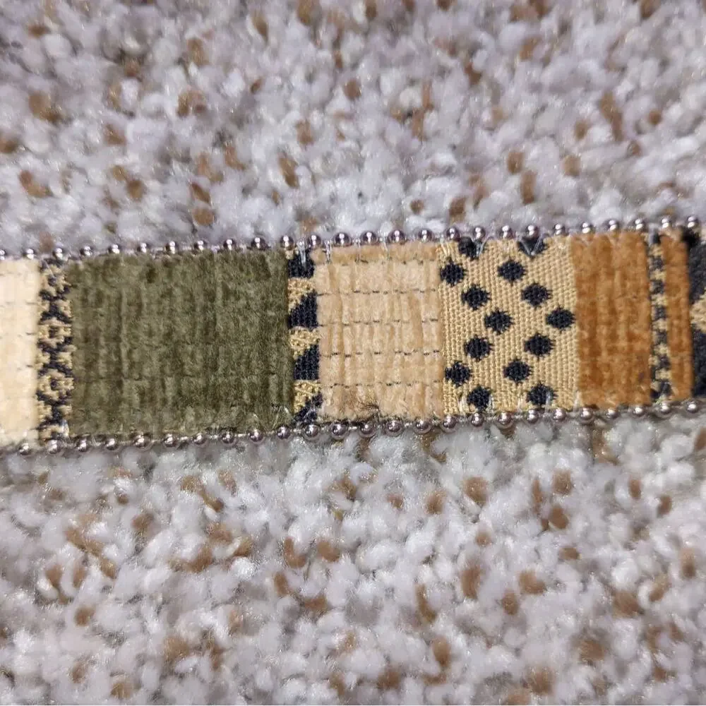 Boho Woven Belt Medium Earth Tone Multicolored Patterned Waist Belt M
